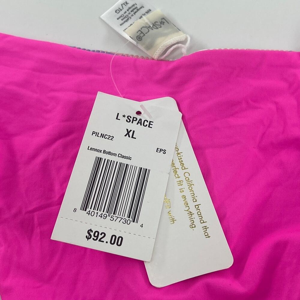 L*Space Electric Pique Stripe Lennox Bikini Bottom XL - Picture 3 of 9